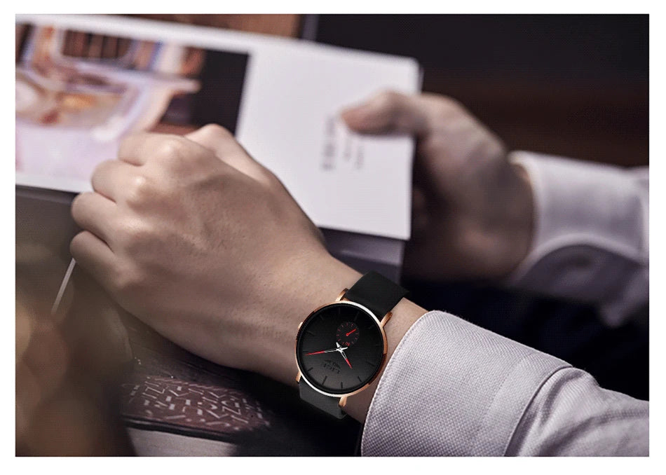 Reloj para hombre LIGE: estilo deportivo y moderno, marca de lujo, resistente al agua, diseño minimalista y ultradelgado, reloj de cuarzo para hombre