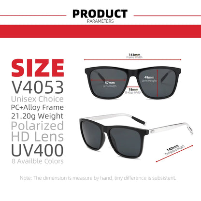 VIVIBEE Luxury Square Polarized Sunglasses Men Driving Blue Mirror Lens Classic Unisex Sun Glasses 2026 Trends Women Shades