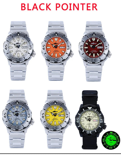 Heimdallr Sharkey Monster V2 Herren-Taucheruhr, 316L-Edelstahl, Japan NH36A-Uhrwerk, 200M wasserdicht, mechanische Herrenuhr