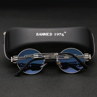 Polarized Gothic Steampunk Sunglasses Men Women Fashion Brand Designer Vintage Round Shades Metal Frame Sun Glasses Oculos