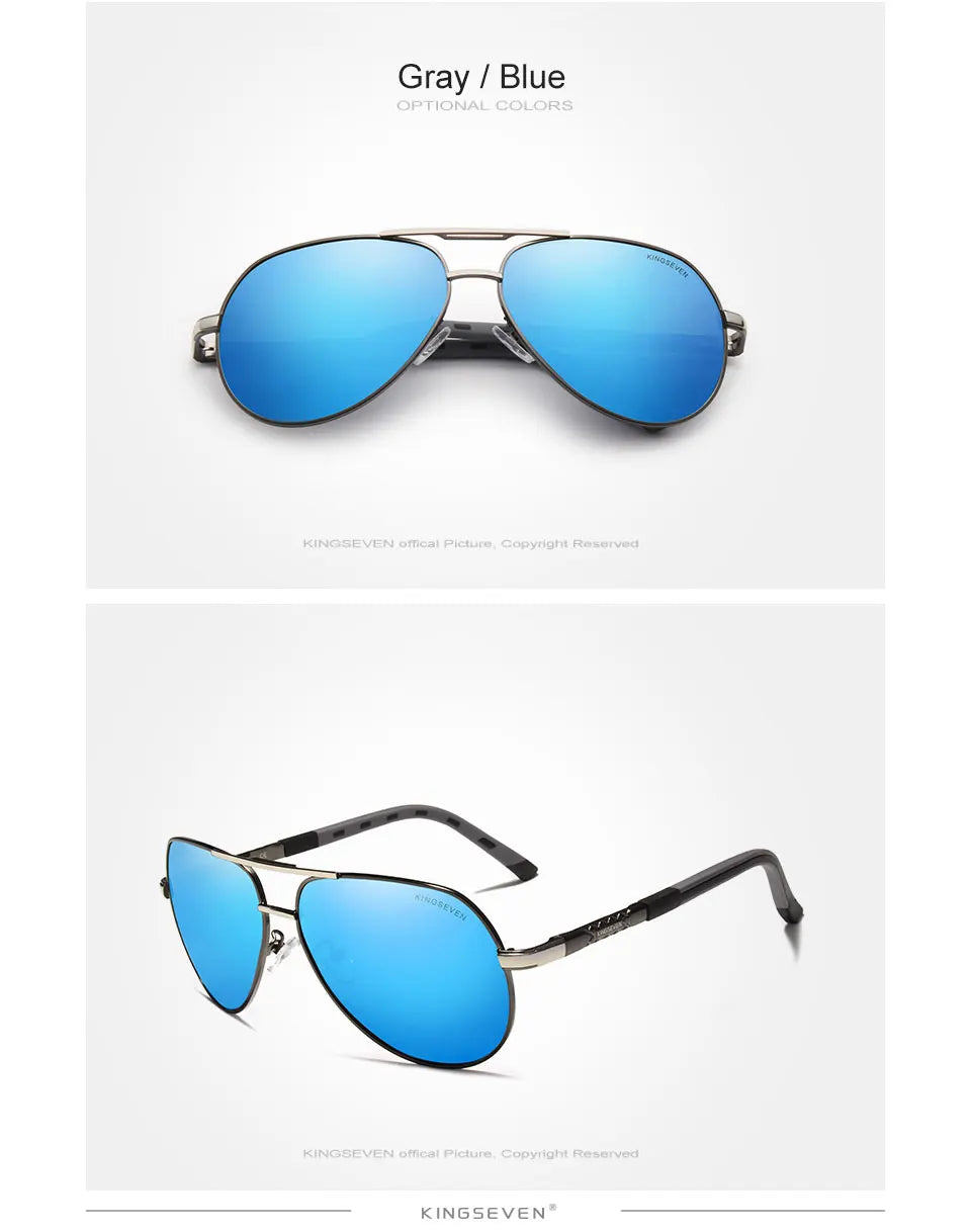 KINGSEVEN Brand Men Sunglasses Pilot Polarized UV400 Lens Aluminum Frame Driving Glasses Women Causal Eyewear