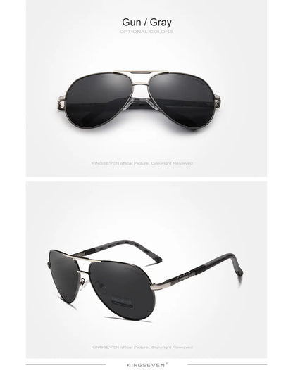KINGSEVEN Brand Men Sunglasses Pilot Polarized UV400 Lens Aluminum Frame Driving Glasses Women Causal Eyewear