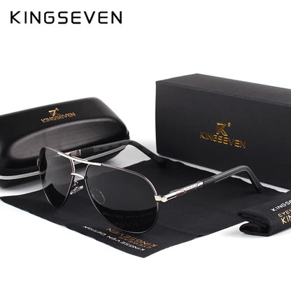 KINGSEVEN Brand Men Sunglasses Pilot Polarized UV400 Lens Aluminum Frame Driving Glasses Women Causal Eyewear