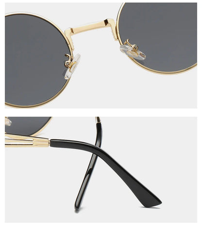 Polarized Gothic Steampunk Sunglasses Men Women Fashion Brand Designer Vintage Round Shades Metal Frame Sun Glasses Oculos