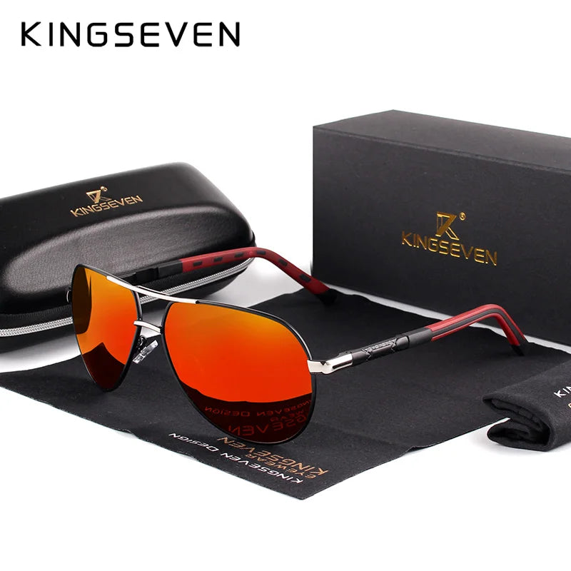 KINGSEVEN Brand Men Sunglasses Pilot Polarized UV400 Lens Aluminum Frame Driving Glasses Women Causal Eyewear