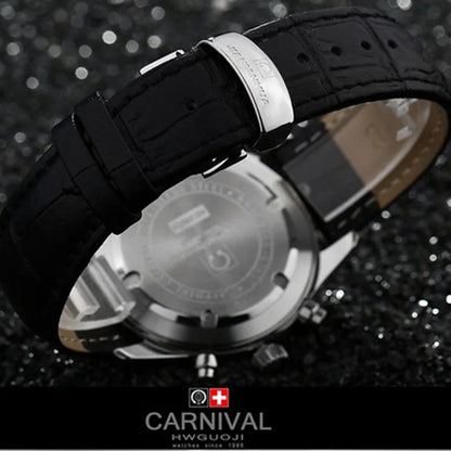 Chronograph luminous military running sport full steel men stopwatch genuine leather strap luxury brand watches sapphire reloj