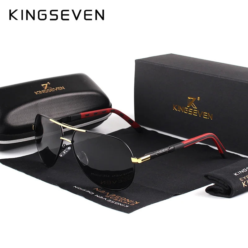 KINGSEVEN Brand Men Sunglasses Pilot Polarized UV400 Lens Aluminum Frame Driving Glasses Women Causal Eyewear
