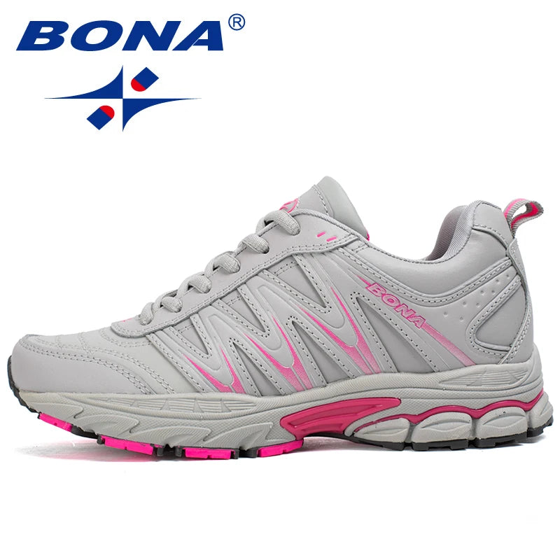 BONA New Hot Style Women Running Shoes Lace-Up Sport Shoes Outdoor Jogging Walking Athletic Shoes Comfortable Sneakers for Women