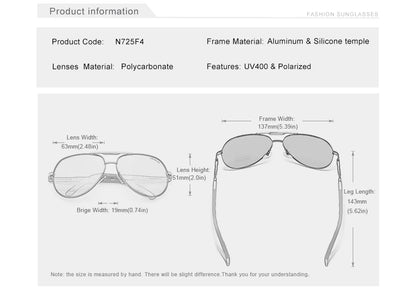 KINGSEVEN Brand Men Sunglasses Pilot Polarized UV400 Lens Aluminum Frame Driving Glasses Women Causal Eyewear