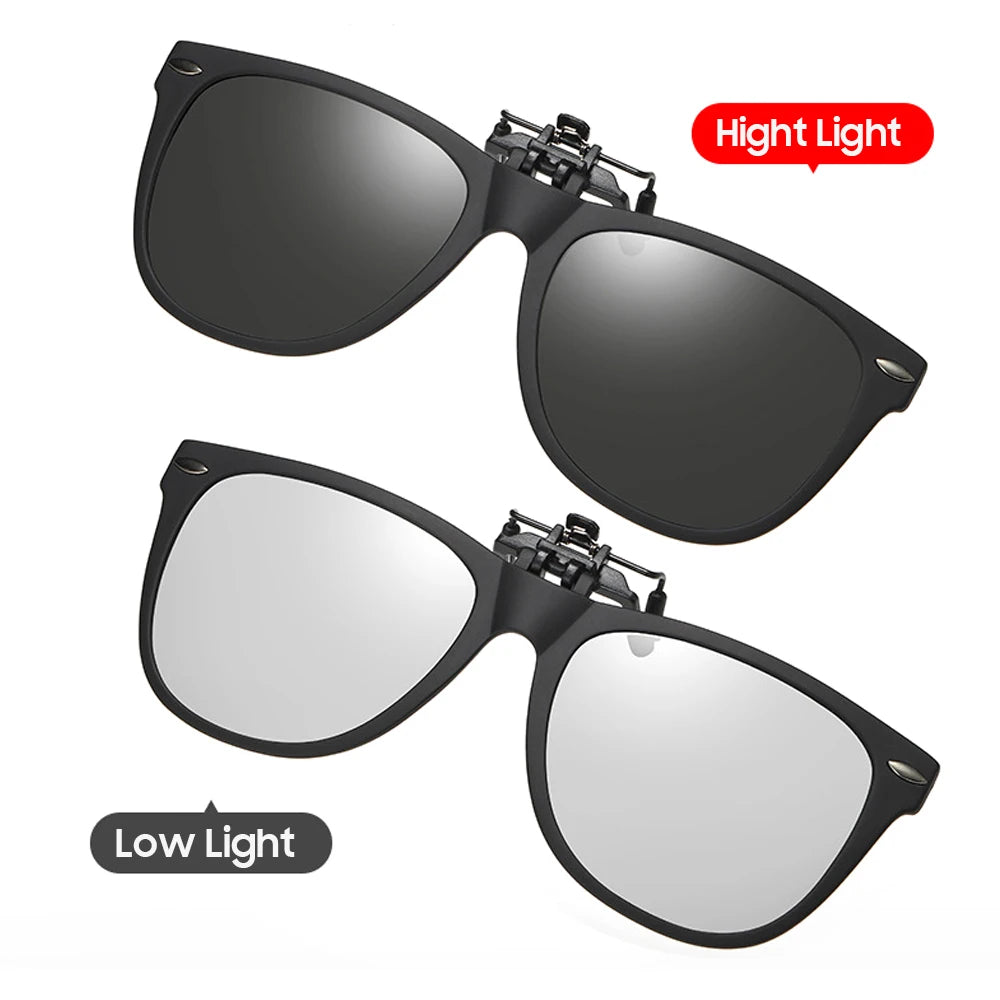 VIVIBEE Men Photochromic Polarized Lens Flip Up Clip on Sunglasses Women Driving Sun Glasses with Clips 2026 Trending Product