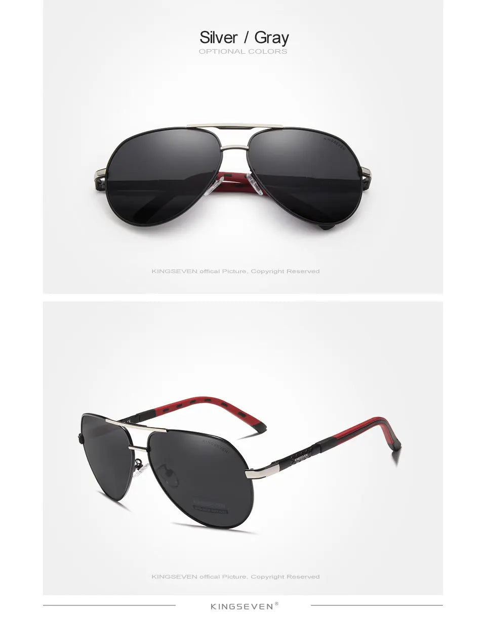 KINGSEVEN Brand Men Sunglasses Pilot Polarized UV400 Lens Aluminum Frame Driving Glasses Women Causal Eyewear