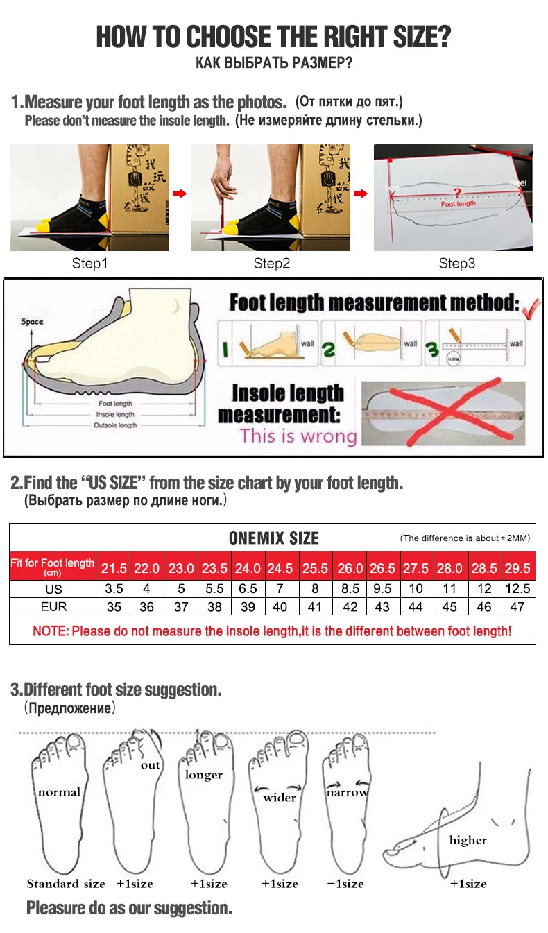 Onemix New Original Men’s Running Sports Shoes Shock Absorption Soft Lightweight Breathable Mesh Non-Slip Cushioning Sneakers
