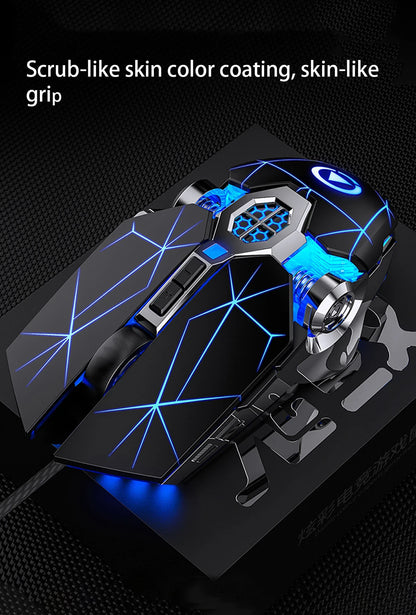 Nuovo mouse da gaming professionale 3200dpi, 7 pulsanti, retroilluminato, per computer, supporto definizione macro, meccanico, cablato e silenzioso