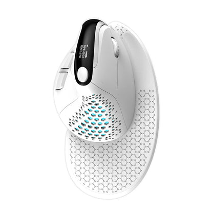 Rato Vertical Ergonómico Delux M618XSD Seeker com Ecrã OLED 4000DPI, Recarregável, 1000mA e Tampa Traseira Amovível para Computador