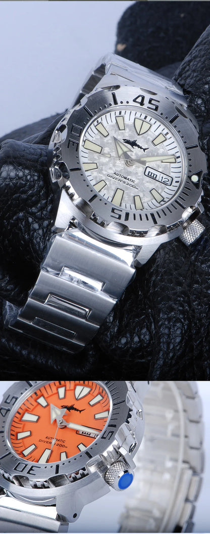 Heimdallr Sharkey Monster V2 Herren-Taucheruhr, 316L-Edelstahl, Japan NH36A-Uhrwerk, 200M wasserdicht, mechanische Herrenuhr