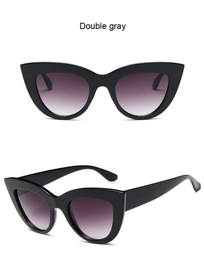 New Retro Fashion Sunglasses Woman Brand Designer Vintage Cat Eye Black Sun Glasses Female Lady UV400 Oculos