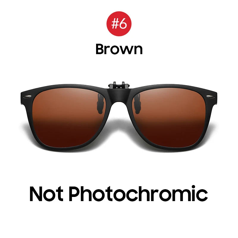VIVIBEE Men Photochromic Polarized Lens Flip Up Clip on Sunglasses Women Driving Sun Glasses with Clips 2026 Trending Product