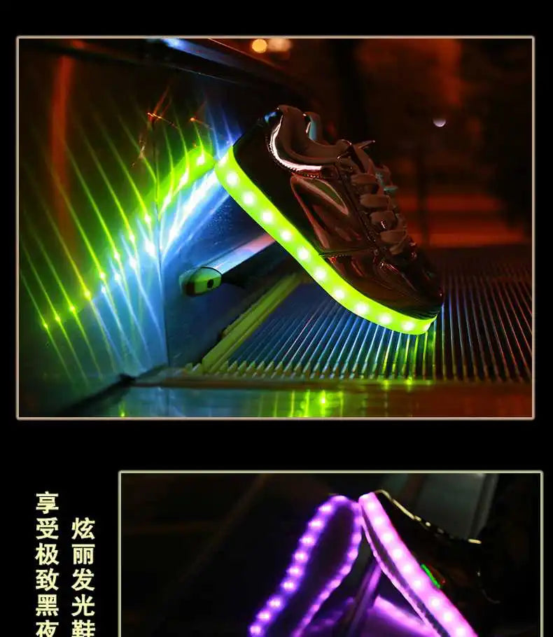 Men's Shoes Glowing Light LED Women Spring Fashion Casual Sport Lamp Party Golden Silver Boots Luminous Dancing Flats Sneakers