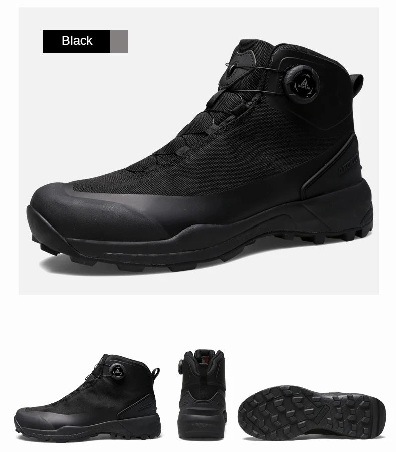 HUMTTO Waterproof Hiking Shoes Mountain Trekking Boots Black Camping Sneakers for Men Safety Climbing Sport Tactical Men's Shoes