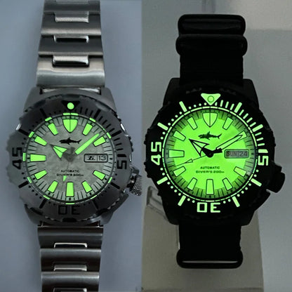Heimdallr Sharkey Monster V2 Herren-Taucheruhr, 316L-Edelstahl, Japan NH36A-Uhrwerk, 200M wasserdicht, mechanische Herrenuhr