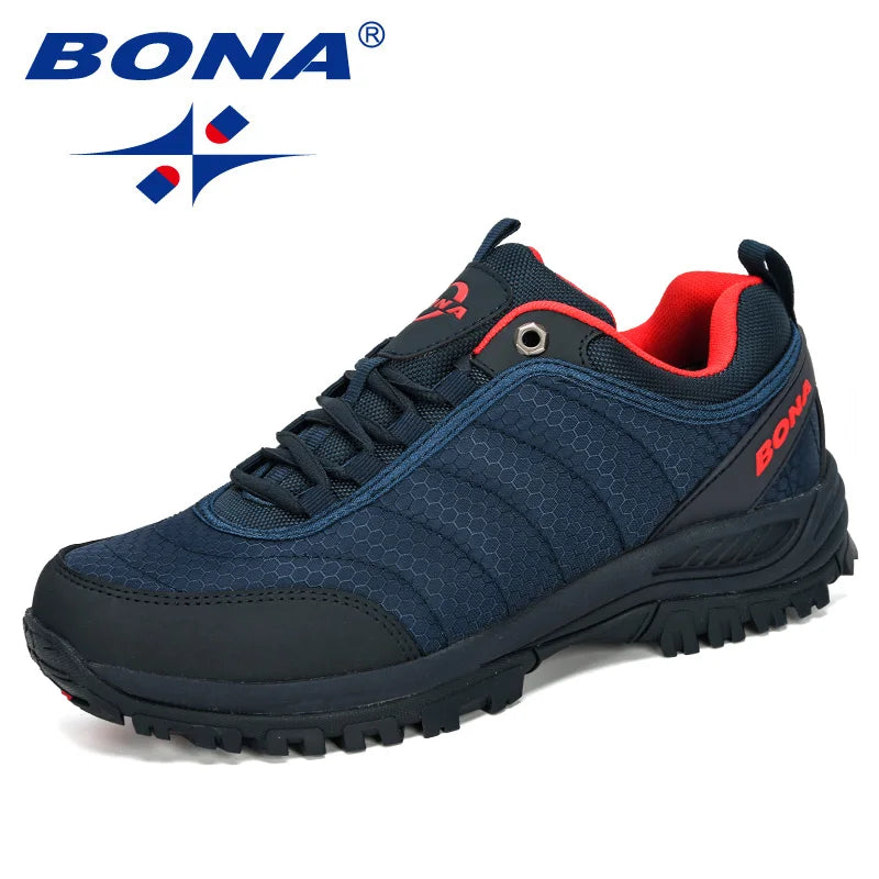 BONA New Arrival Hiking Shoes Men Mountain Climbing Outdoor Trainer Footwear Trekking Sport Sneakers Comfortable