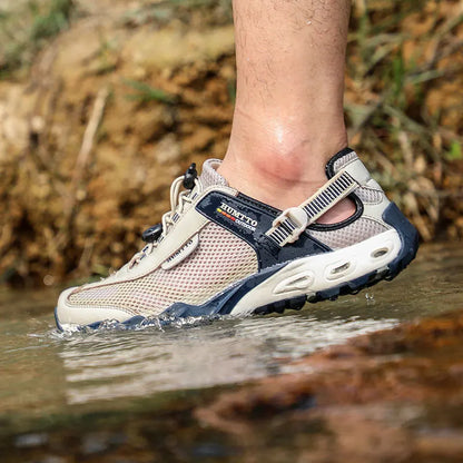HUMTTO Zapatillas de río para hombre, calzado outdoor de trekking y vadeo, zapatos acuáticos de malla transpirable, secado rápido, tobillo para mujer, zapatillas acuáticas antideslizantes