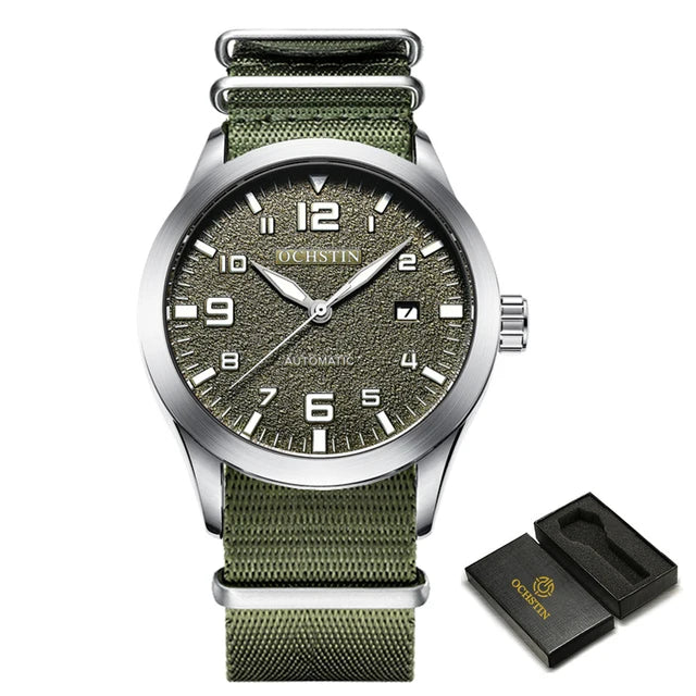 OCHSTIN Men Automatic Mechanical Watch Luxury Casual Dress Military Outdoor Sports Army Mens Wristwatches Waterproof Male Clock