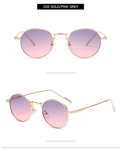 Fashion Round Vintage Sunglasses Women Men Gradient Sun Glasses For Female Retro Alloy Eyeglasses Gafas De Sol Shades
