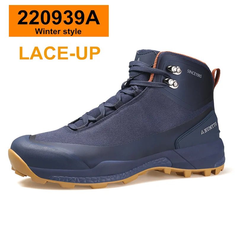HUMTTO Waterproof Hiking Shoes Mountain Trekking Boots Black Camping Sneakers for Men Safety Climbing Sport Tactical Men's Shoes