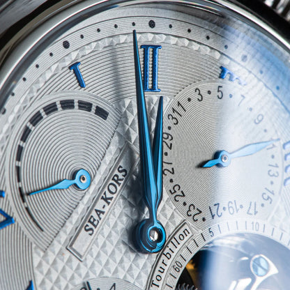 Sugess Seakors Men's Tourbillon Watch Original ST8007 Movement Skeleton Dial Moonphase Wristwatch 316L Case Sapphire