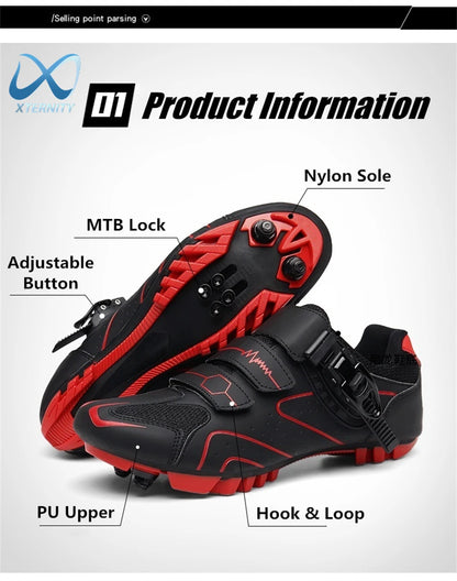 Professional Self-Locking Cycling Shoes Outdoor MTB Pedal Bicycle Shoes Non-Slip Sneakers Racing Road Speed Bike SPD Cleat Shoes