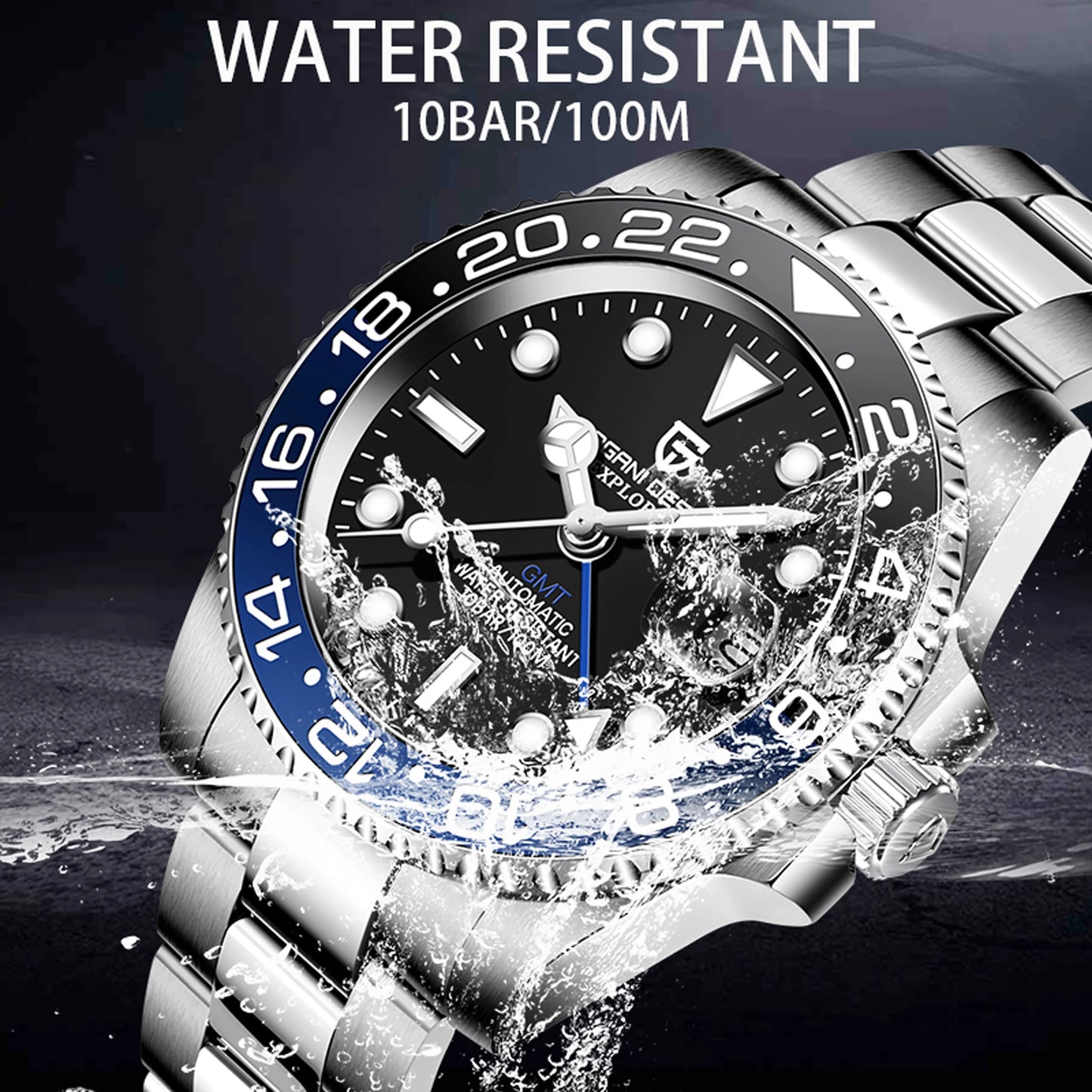 2026 Nuovo PAGANI DESIGN Orologio meccanico di lusso da uomo in acciaio inossidabile GMT Top Brand Vetro zaffiro Orologio da uomo