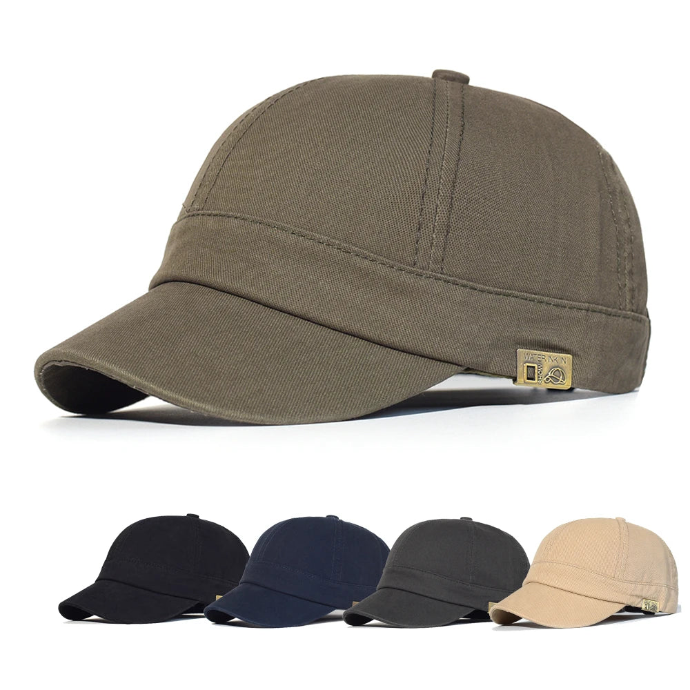 Cappellino da baseball a visiera corta in cotone, da uomo e da donna, morbido, stile vintage “Dad Hat”, regolabile, stile trucker, a profilo basso