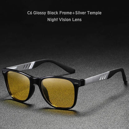 KDEAM Photochromic and Polarized Sunglasses Men Navigational Aluminum Magnesium Frame Men's Glasses UV400 Night Vision Goggles