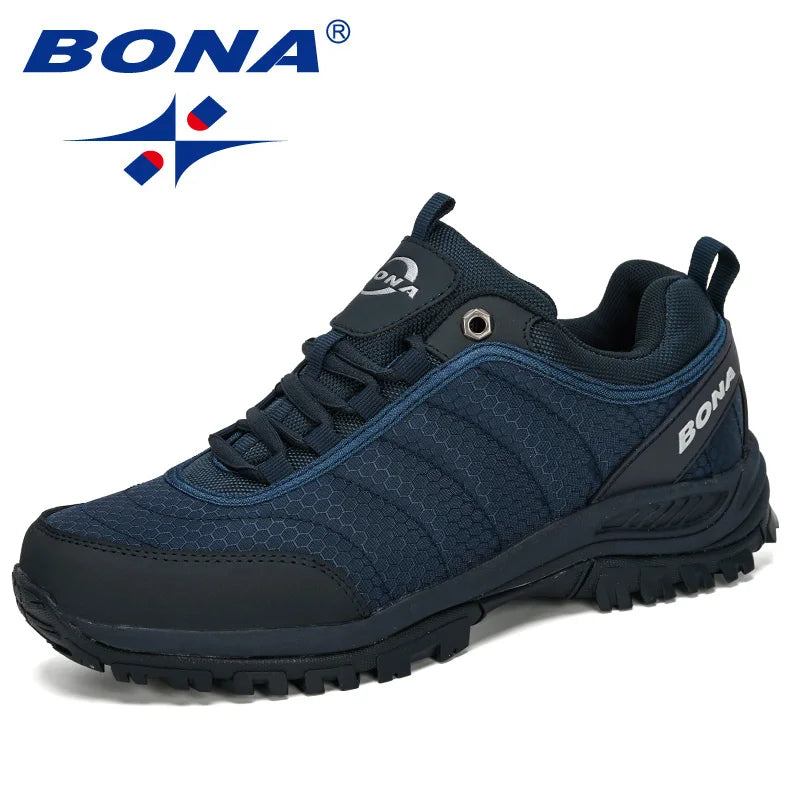 BONA New Arrival Hiking Shoes Men Mountain Climbing Outdoor Trainer Footwear Trekking Sport Sneakers Comfortable