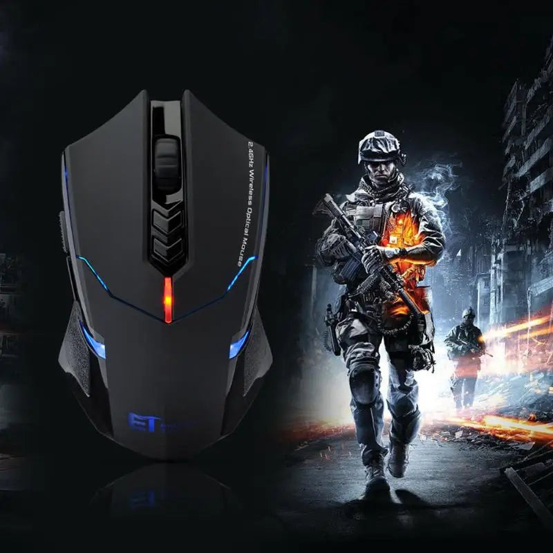 Rato Gaming Sem Fios ET X-08 2000DPI Ajustável, 7 Botões, 2.4G, Rato Gaming Profissional Sem Fios para Jogador, Silencioso, com LED, para PC