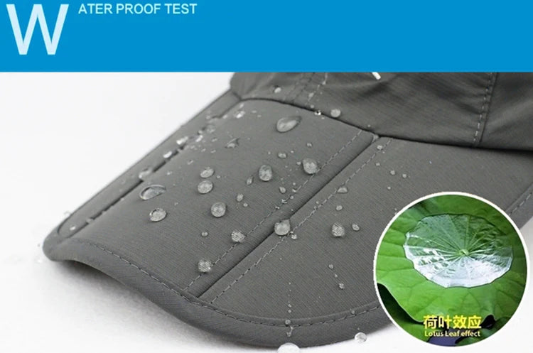 Spring Summer Outdoor Sport Baseball Cap Quick Drying Hat Unisex Waterproof Breathable Cap Foldable Cycling hat Sun Protection