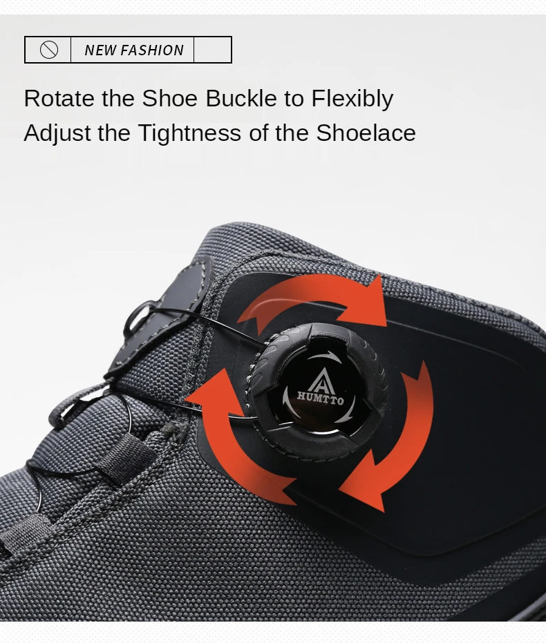 HUMTTO Waterproof Hiking Shoes Mountain Trekking Boots Black Camping Sneakers for Men Safety Climbing Sport Tactical Men's Shoes