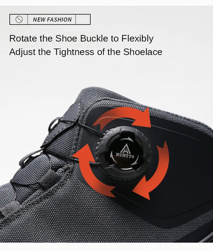 HUMTTO Waterproof Hiking Shoes Mountain Trekking Boots Black Camping Sneakers for Men Safety Climbing Sport Tactical Men's Shoes