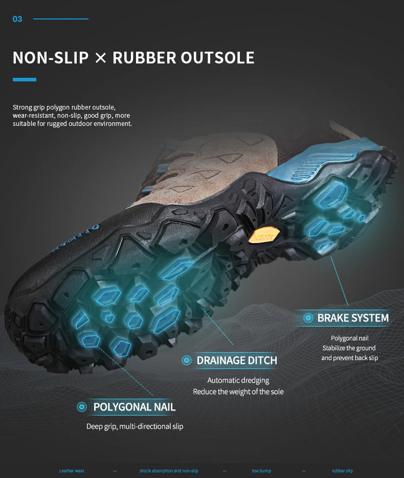 HUMTTO New Hiking Shoes Men's Waterproof Outdoor Sneakers for Men Leather Women Walking Climbing Trekking Sport Men's Boots Women's