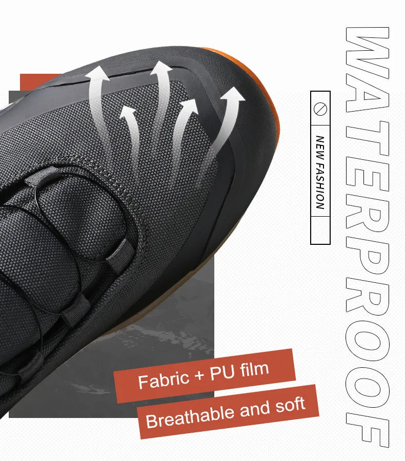 HUMTTO Waterproof Hiking Shoes Mountain Trekking Boots Black Camping Sneakers for Men Safety Climbing Sport Tactical Men's Shoes