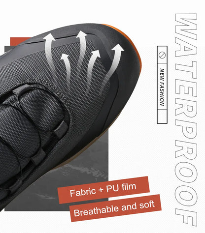 HUMTTO Waterproof Hiking Shoes Mountain Trekking Boots Black Camping Sneakers for Men Safety Climbing Sport Tactical Men's Shoes
