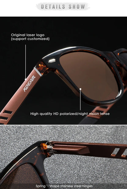 KDEAM Photochromic and Polarized Sunglasses Men Navigational Aluminum Magnesium Frame Men's Glasses UV400 Night Vision Goggles