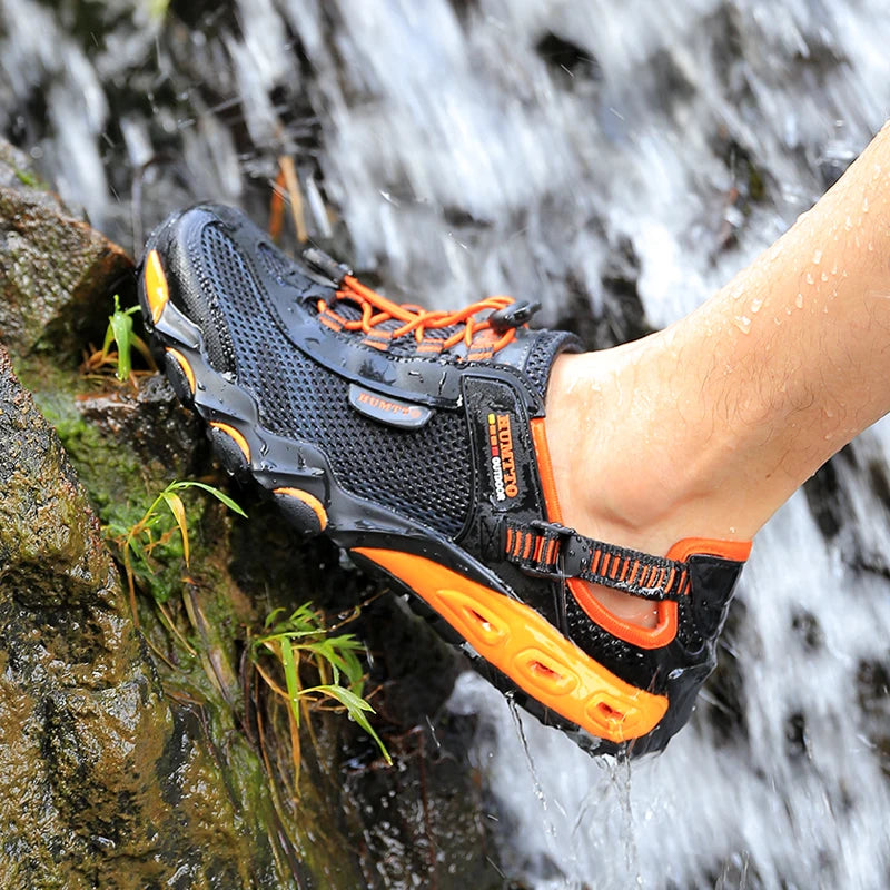 HUMTTO Zapatillas de río para hombre, calzado outdoor de trekking y vadeo, zapatos acuáticos de malla transpirable, secado rápido, tobillo para mujer, zapatillas acuáticas antideslizantes