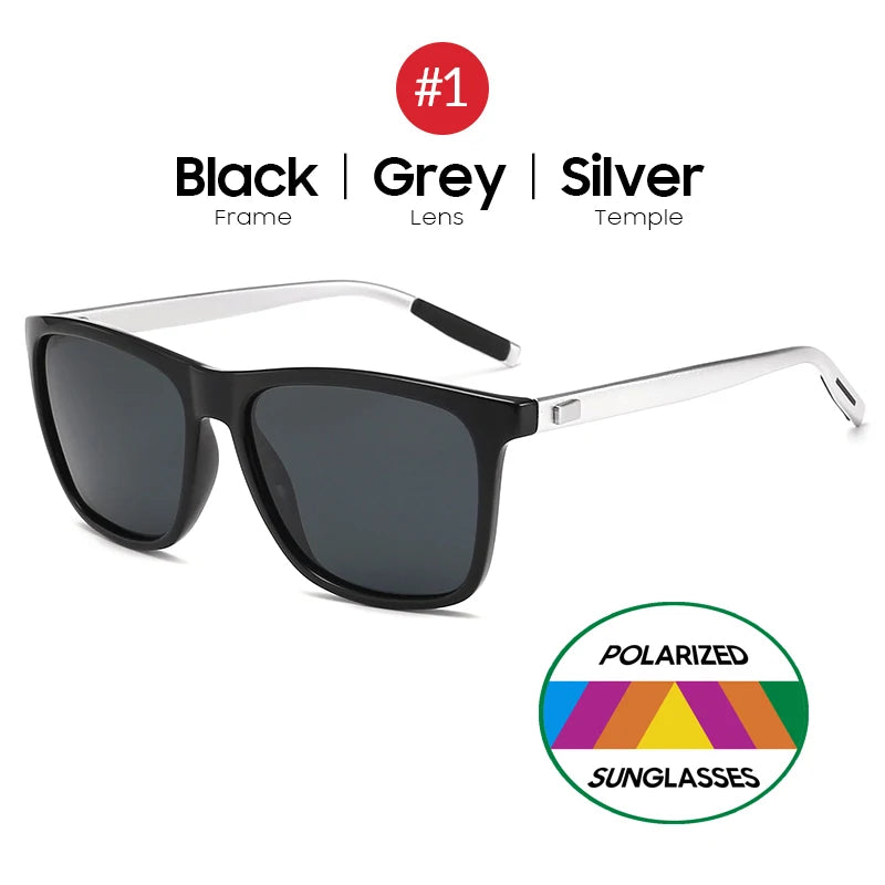 VIVIBEE Luxury Square Polarized Sunglasses Men Driving Blue Mirror Lens Classic Unisex Sun Glasses 2026 Trends Women Shades