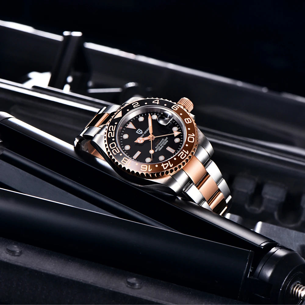 2026 Nuovo PAGANI DESIGN Orologio meccanico di lusso da uomo in acciaio inossidabile GMT Top Brand Vetro zaffiro Orologio da uomo