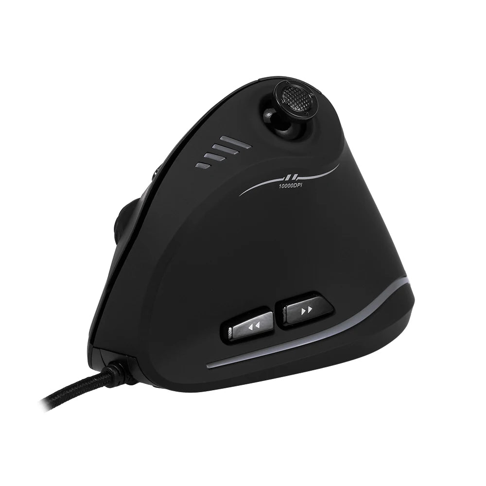 Rato Gaming com Fio Zelotes C-18, 11 Botões Programáveis, Motor Laser 10000DPI, Faixa de Luz RGB, 128KB, Rato Vertical para Portátil e PC