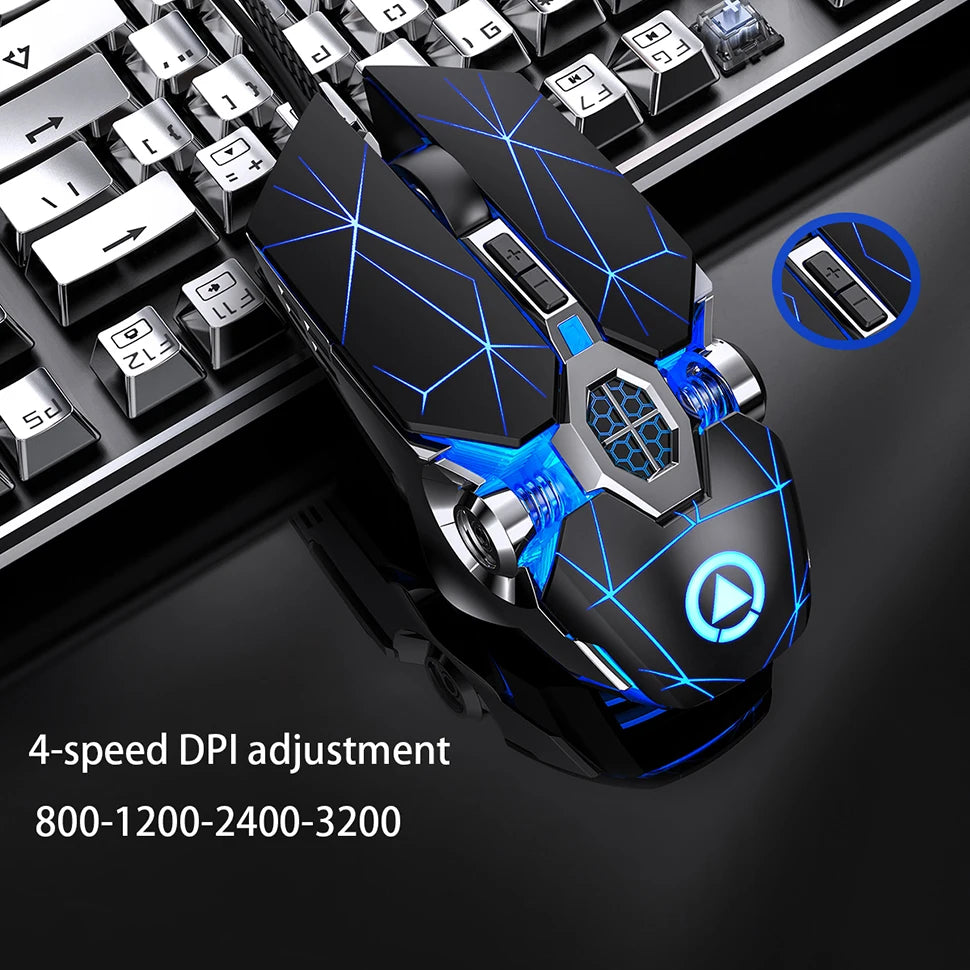 Nuovo mouse da gaming professionale 3200dpi, 7 pulsanti, retroilluminato, per computer, supporto definizione macro, meccanico, cablato e silenzioso