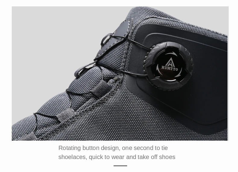 HUMTTO Waterproof Hiking Shoes Mountain Trekking Boots Black Camping Sneakers for Men Safety Climbing Sport Tactical Men's Shoes