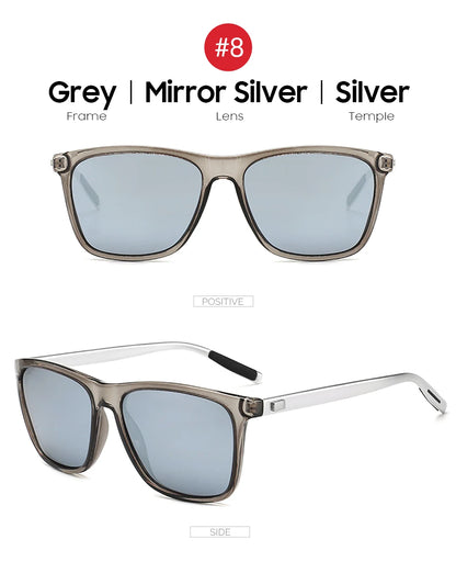 VIVIBEE Luxury Square Polarized Sunglasses Men Driving Blue Mirror Lens Classic Unisex Sun Glasses 2026 Trends Women Shades